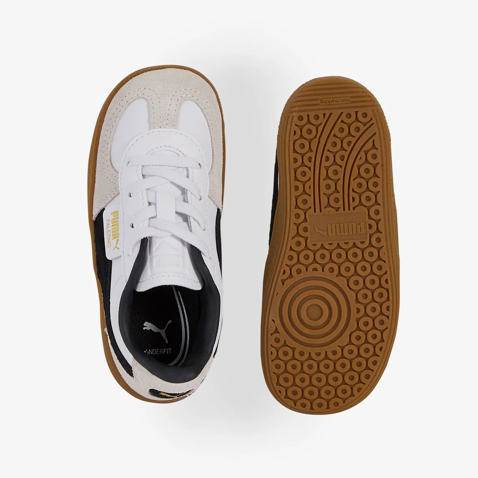 PUMA PALERMO LEATHER EL BLANC/NOIR  BéBé 