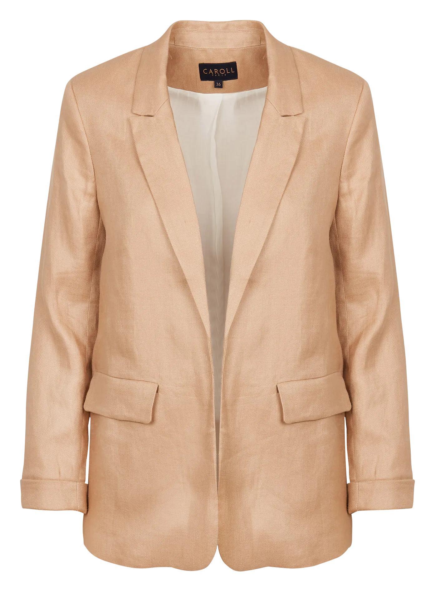 RANDINE  CHAQUETA SASTRE RECTA DE LINO EN BEIGE