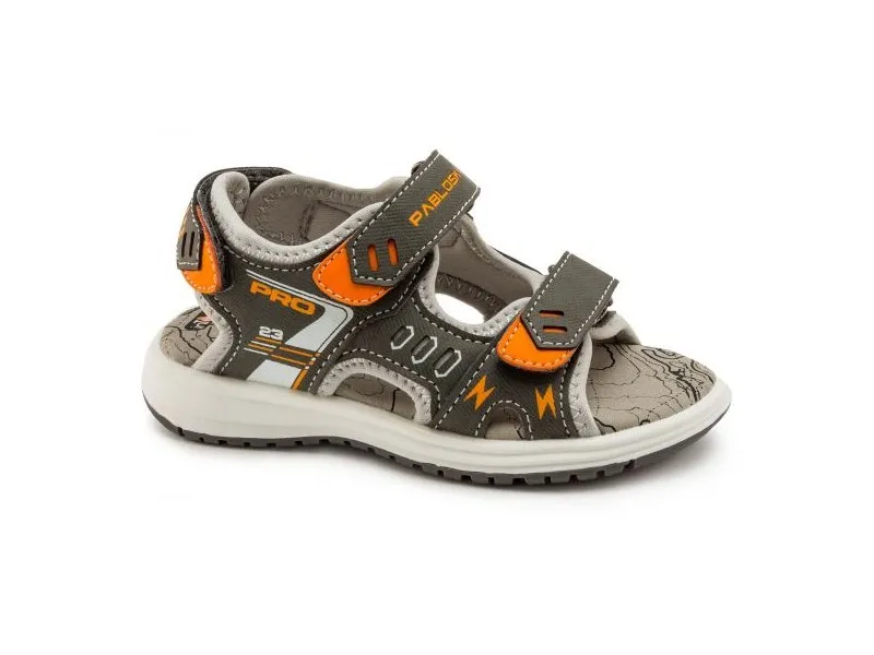 SANDALIA ABIERTA CON VELCRO 969350 PABLOSKY EN COLOR GRIS