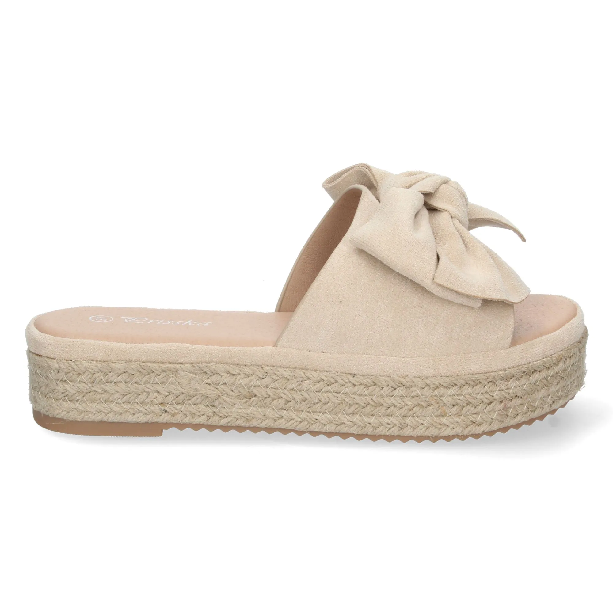 Sandalias planas con yute pala nudo mujer color beige JSZ181