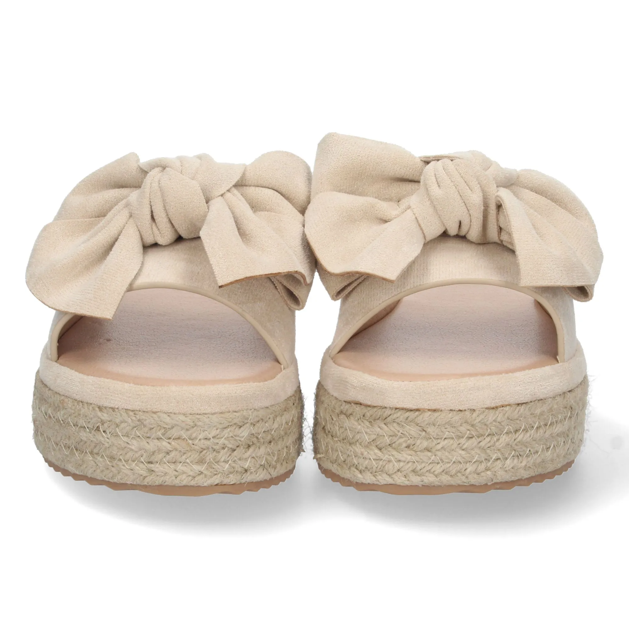 Sandalias planas con yute pala nudo mujer color beige JSZ181