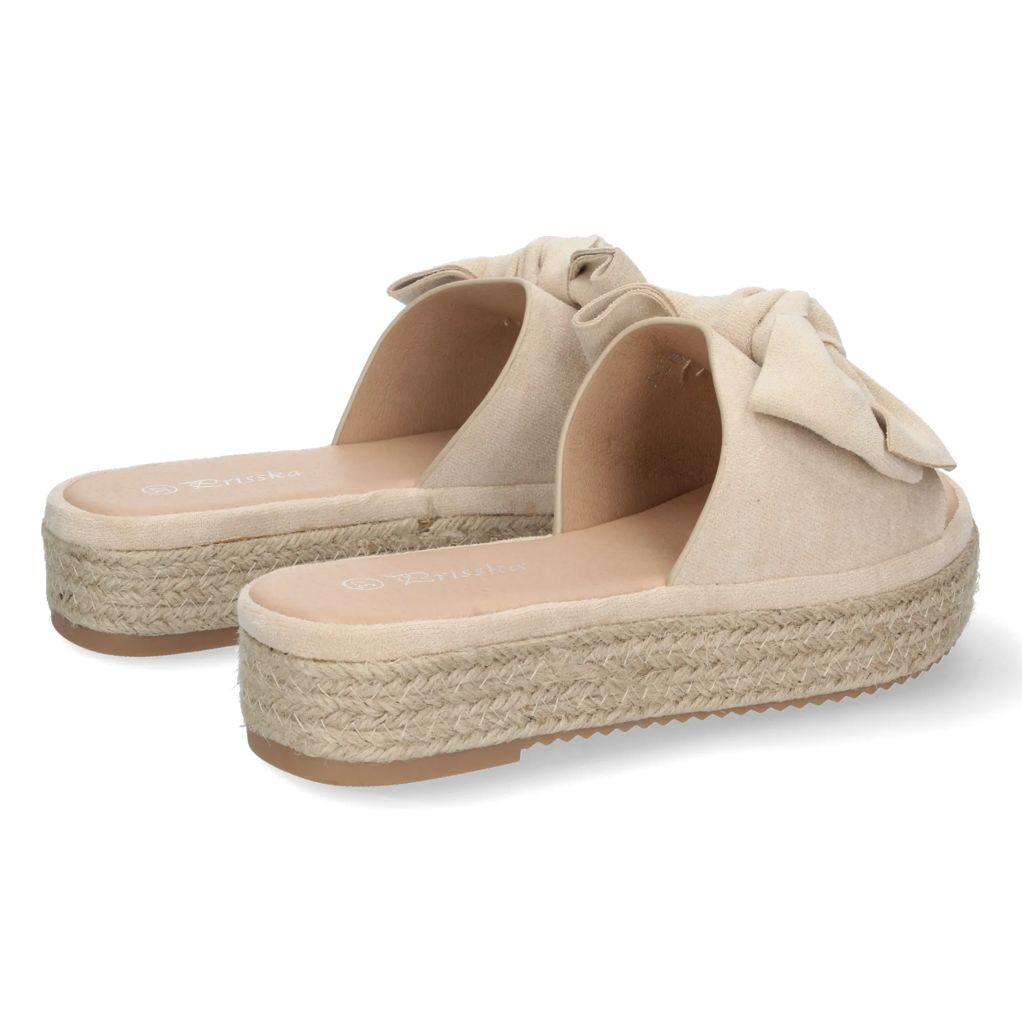 Sandalias planas con yute pala nudo mujer color beige JSZ181