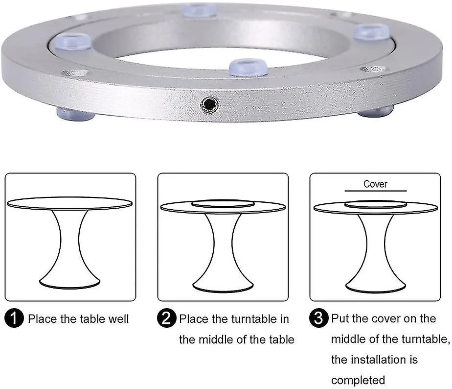 Sculpture Base Tabletop Rotation 360 Degree Ball Bearing Aluminum Turntable Tv Stand (size : 6inch)