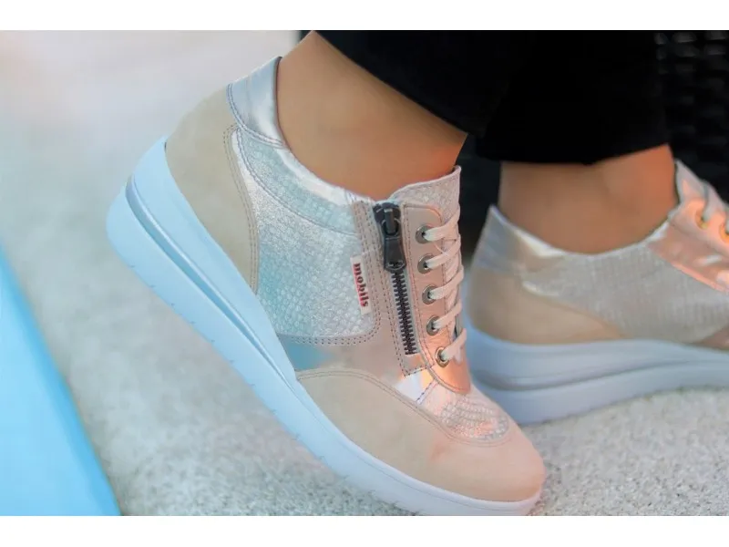 SNEAKERS CON CUÑE PATRIZIA MEPHISTO EN COLOR GRIS