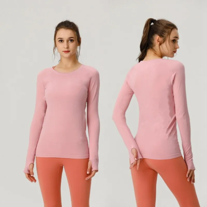 Sport Sport Wholesale Women's Yoga Manga larga Top Yoga Ejercicio suelto Desgaste Fitness de mujer deportiva TU Camiseta To