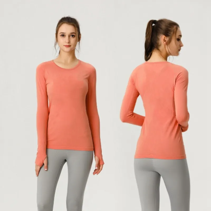 Sport Sport Wholesale Women's Yoga Manga larga Top Yoga Ejercicio suelto Desgaste Fitness de mujer deportiva TU Camiseta To