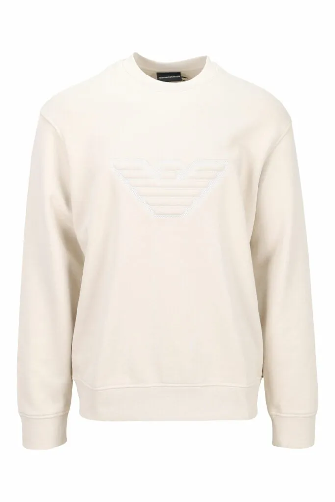 Sudadera beige con maxilogo águila