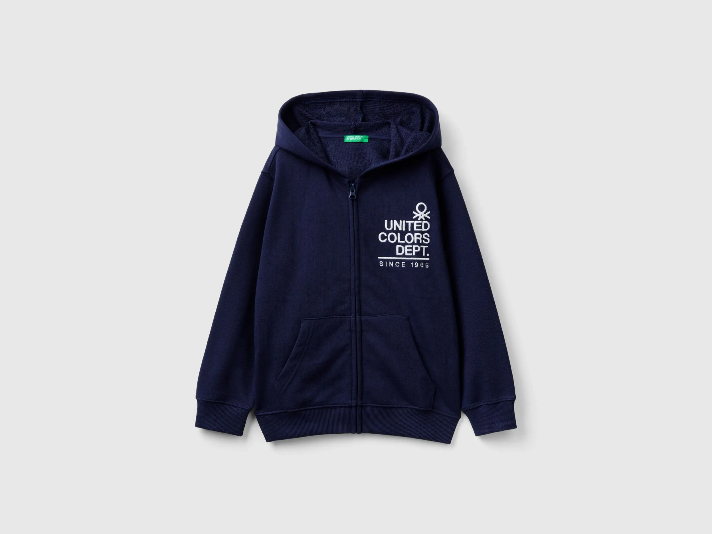 Sudadera con cremallera y bordado de logotipo