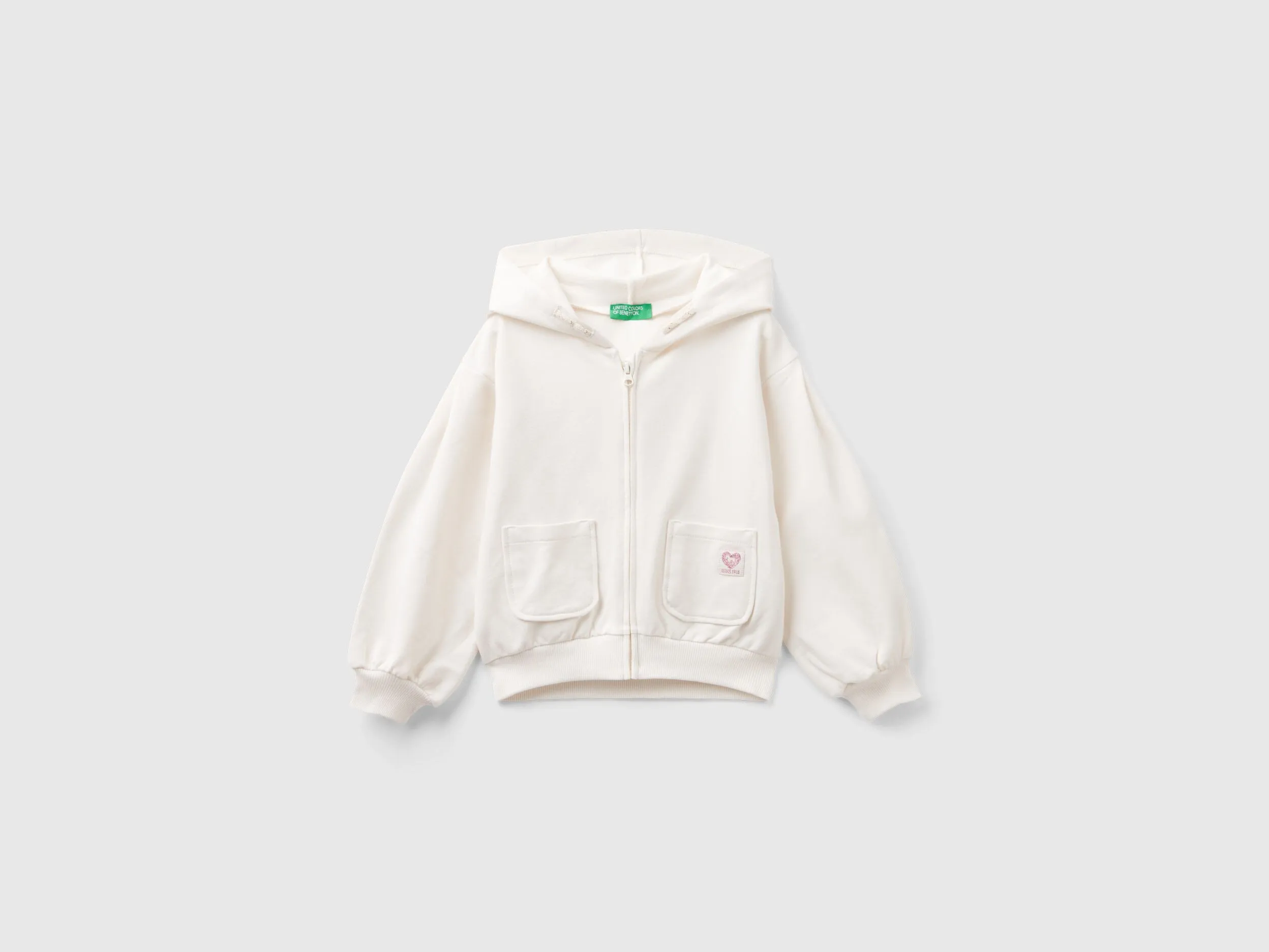 Sudadera de algodón orgánico elástico con cremallera