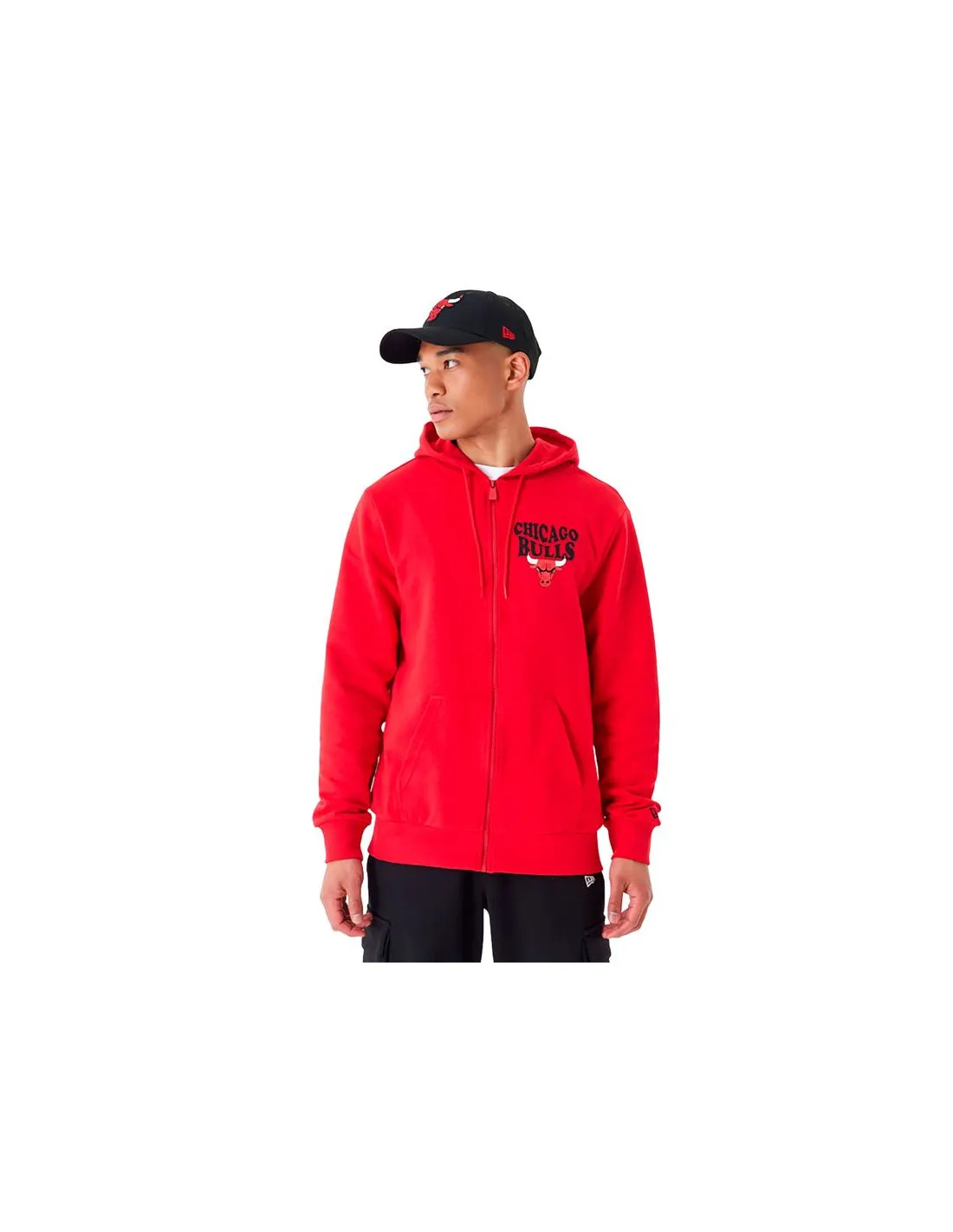 Sudadera New Era Chicago Bull NBA Script Full Zip Rojo