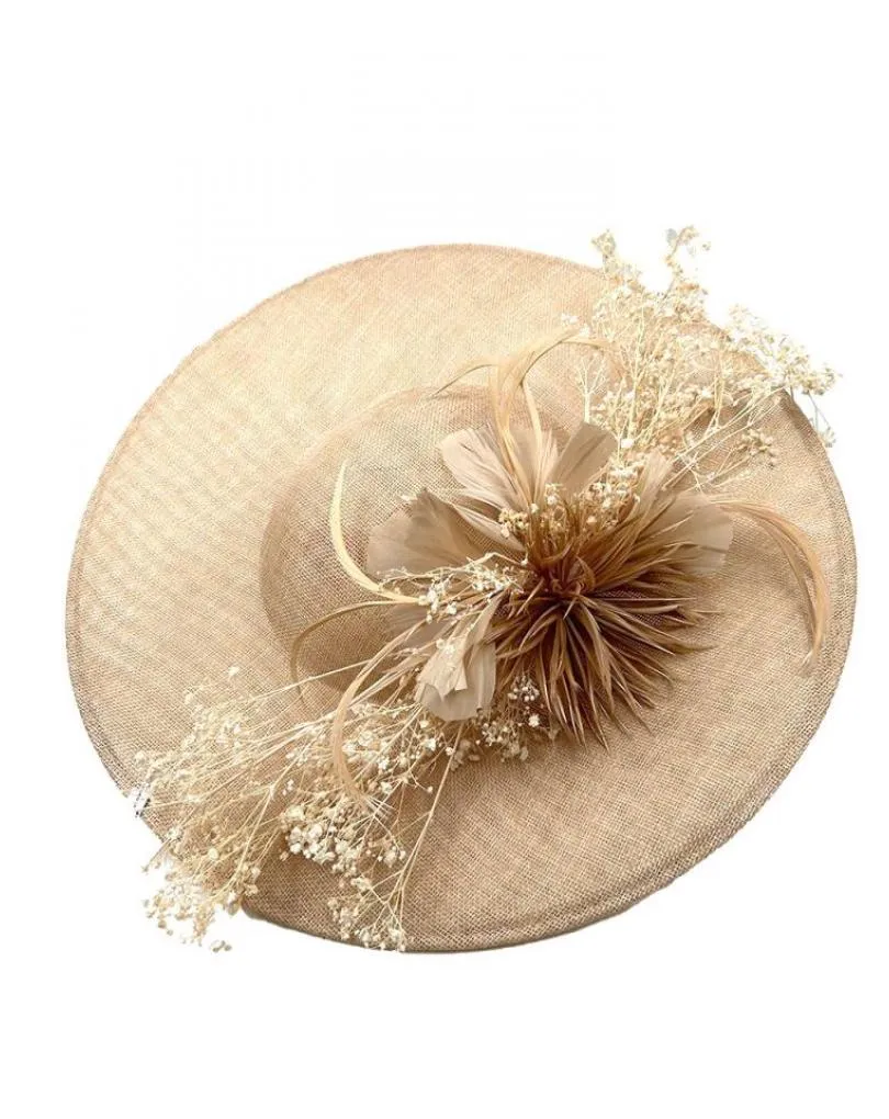 TOCADOS BEIGE PAMELA ORIGINAL CON FLORES PRESERVADAS