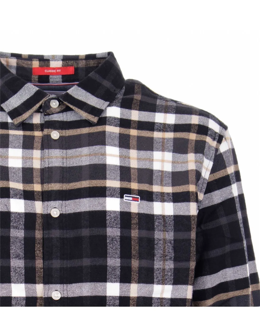 TOMMY JEANS  CAMISA NEGRA TJM CLASSIC ESSENTIAL CHECK DM0DM17246 HOMBRE