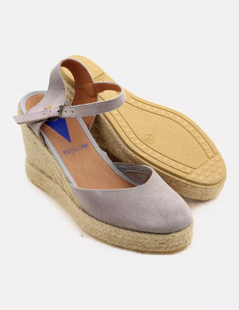 Verbenas Alpargatas cuña beige serraje