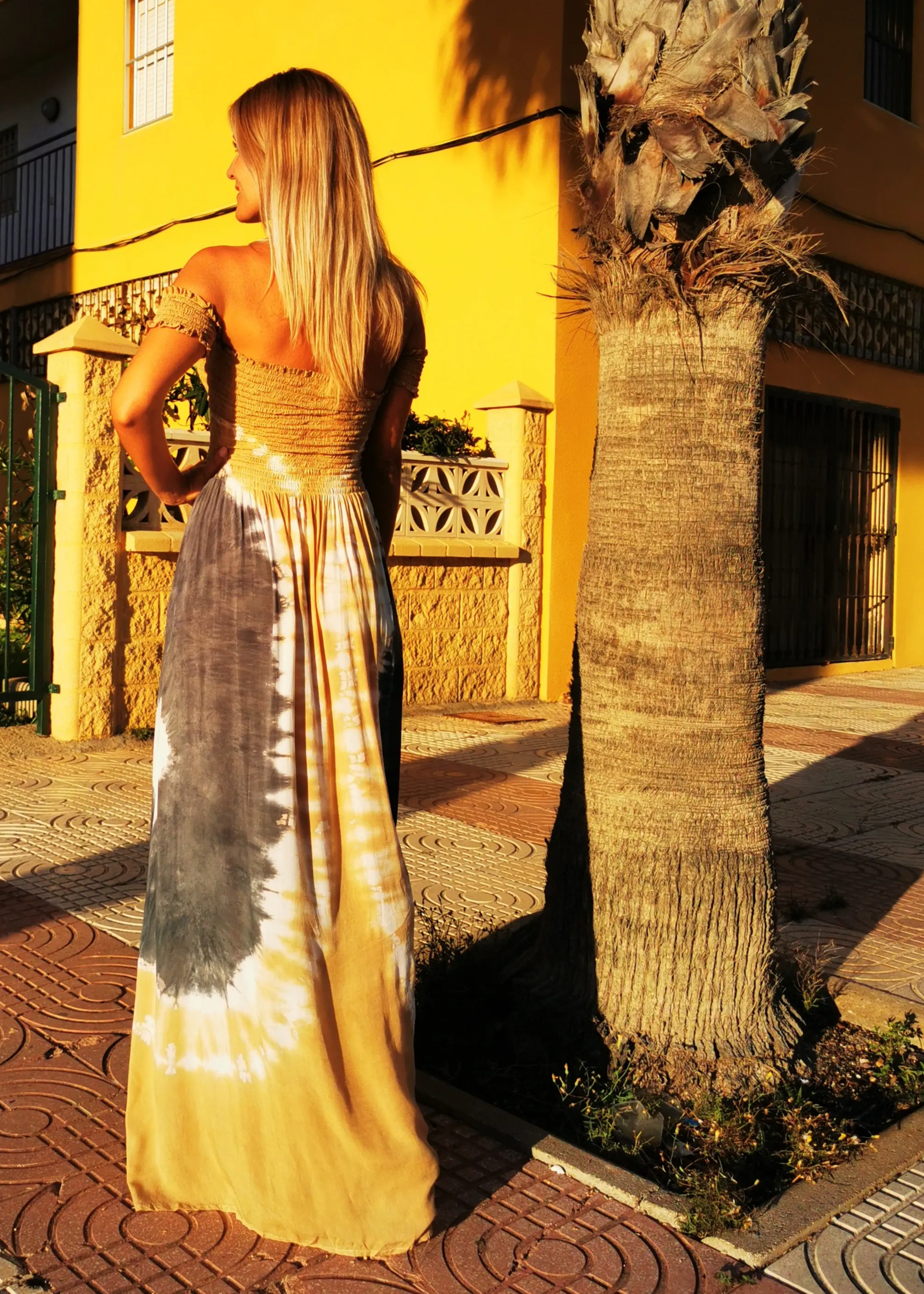 Vestido gris tie dye