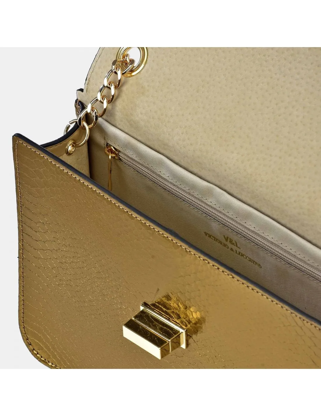 Victorio & Lucchino Bolso bandolera para mujer en piel reptil grabada