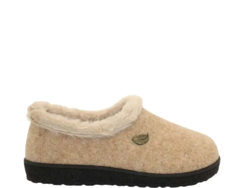 ZAPATILLA  DE CASA CERRADA PLUMAFLEX ROAL EN COLOR GRIS O BEIGE 80005