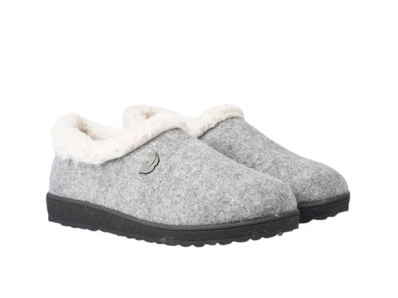 ZAPATILLA  DE CASA CERRADA PLUMAFLEX ROAL EN COLOR GRIS O BEIGE 80005