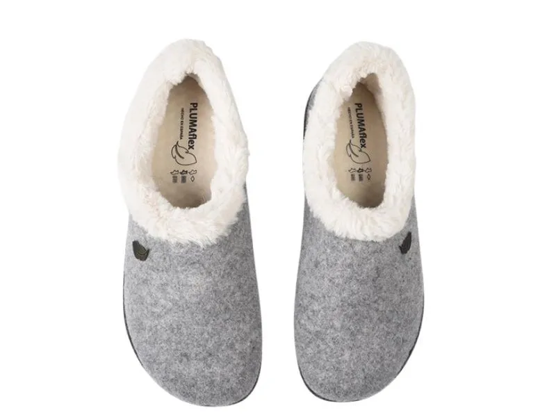 ZAPATILLA  DE CASA CERRADA PLUMAFLEX ROAL EN COLOR GRIS O BEIGE 80005