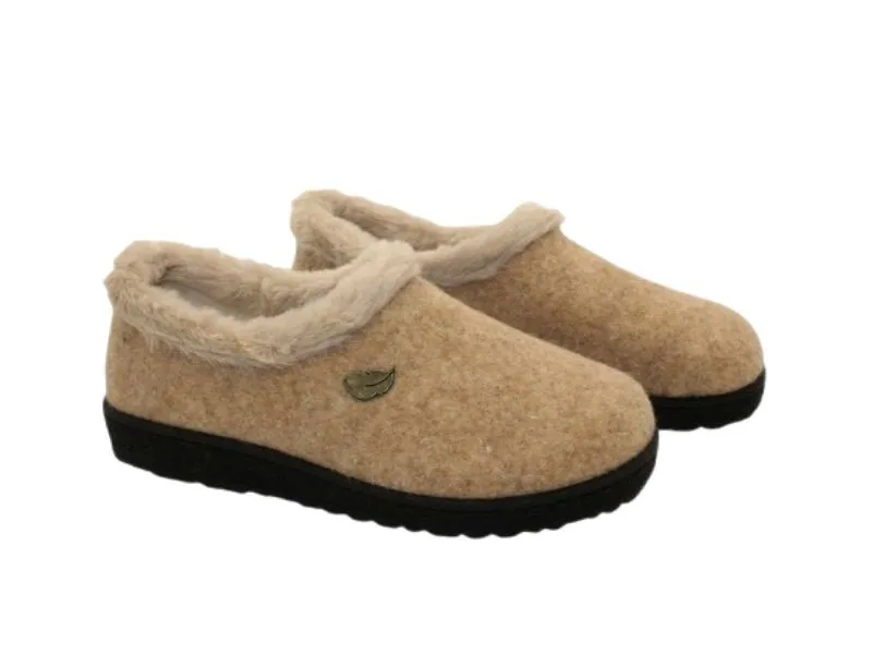 ZAPATILLA  DE CASA CERRADA PLUMAFLEX ROAL EN COLOR GRIS O BEIGE 80005