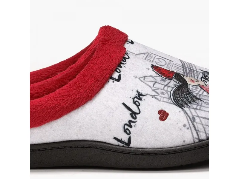 ZAPATILLA DE CASA SEMIDESCALZA LONDON 12213 ROAL EN COLOR GRIS