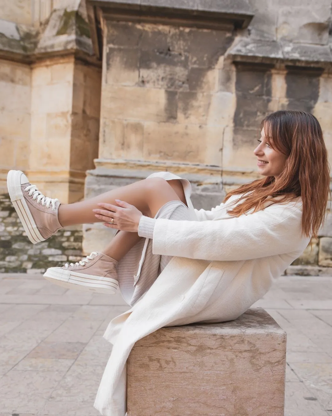ZAPATILLAS ALTAS DE LONA BEIGE PARA MUJER  MAEVE