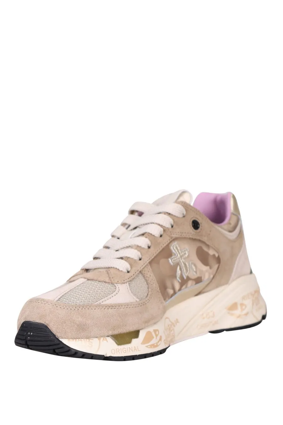 Zapatillas beige con cuentas 