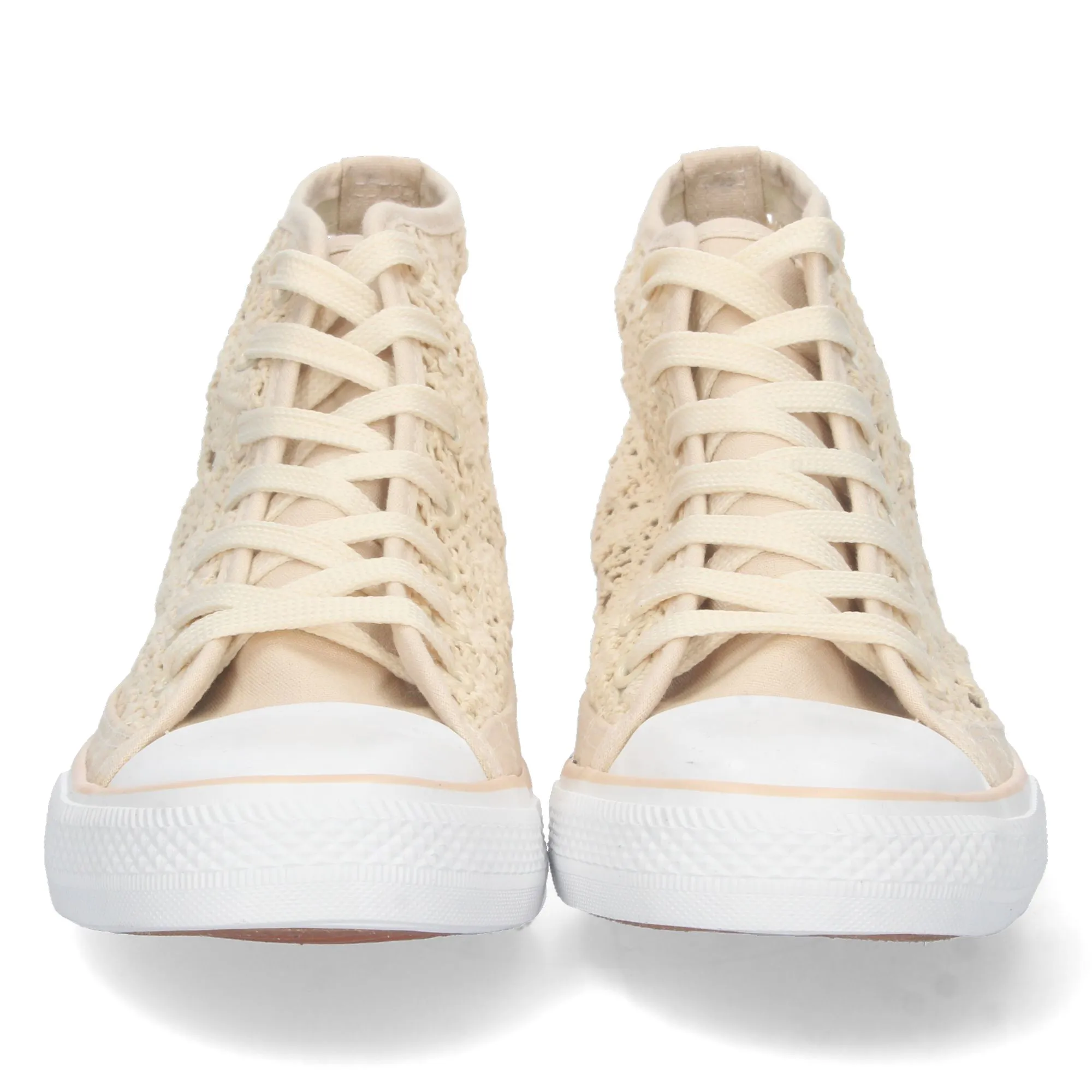 ZAPATILLAS PLANA ABOTINADAS ESTILO BAMBA CALADA MUJER COLOR BEIGE EV98