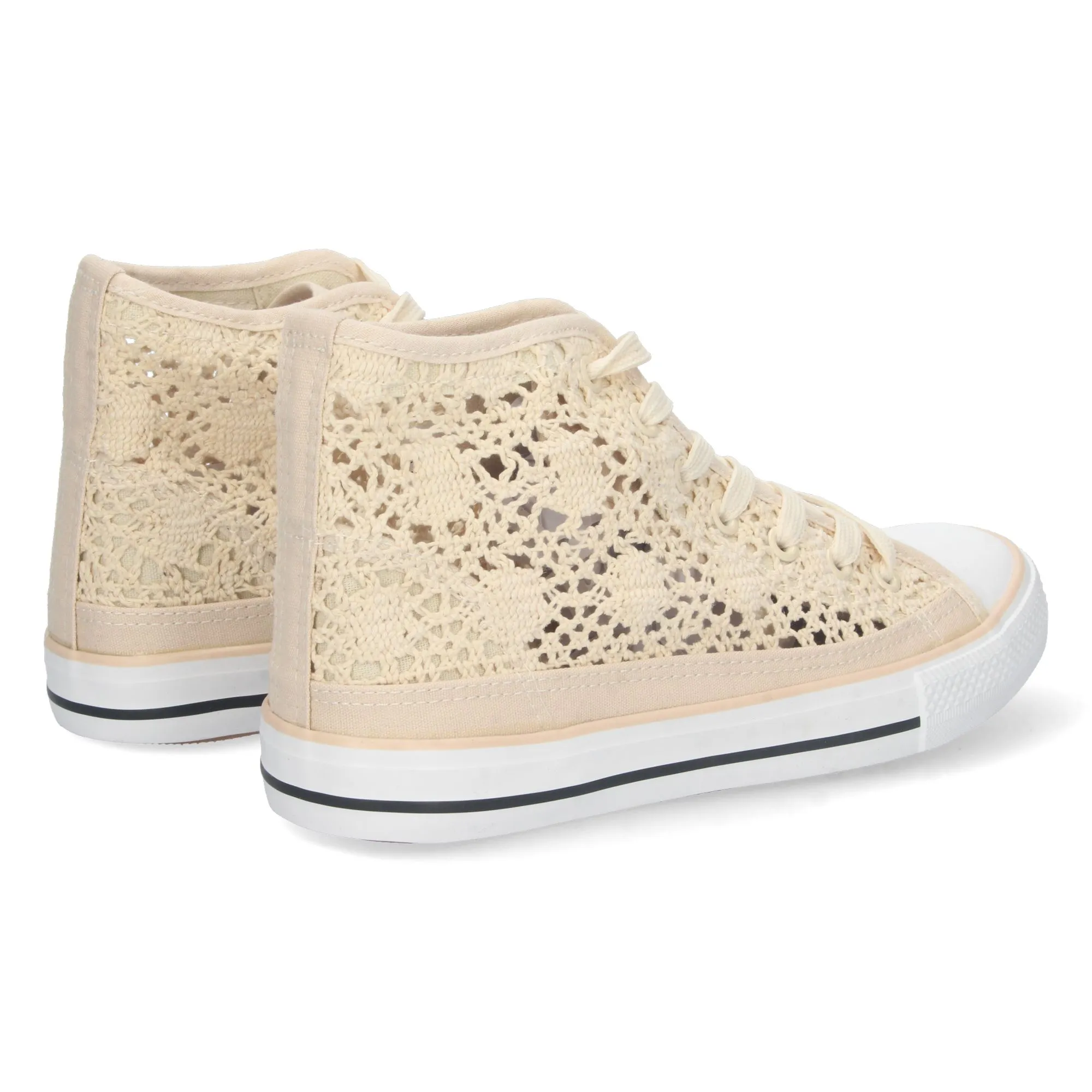ZAPATILLAS PLANA ABOTINADAS ESTILO BAMBA CALADA MUJER COLOR BEIGE EV98