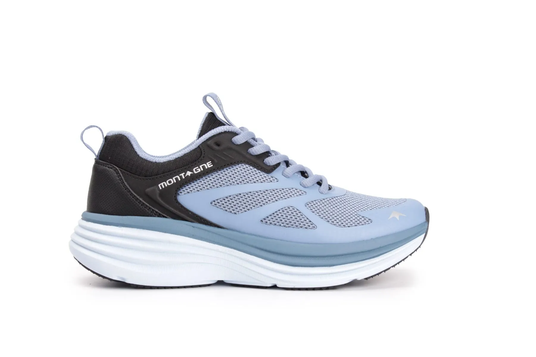 Zapatillas Running Mujer Montagne Baikal Negro/Celeste
