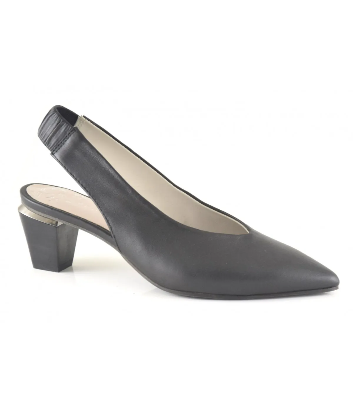 Zapato corte salón con elástico en el talón