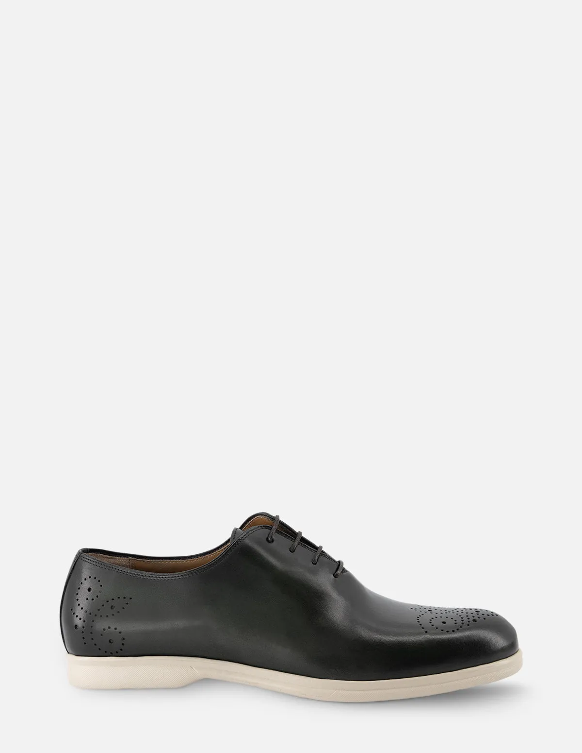 Zapato Oxford con picado en color verde para hombre