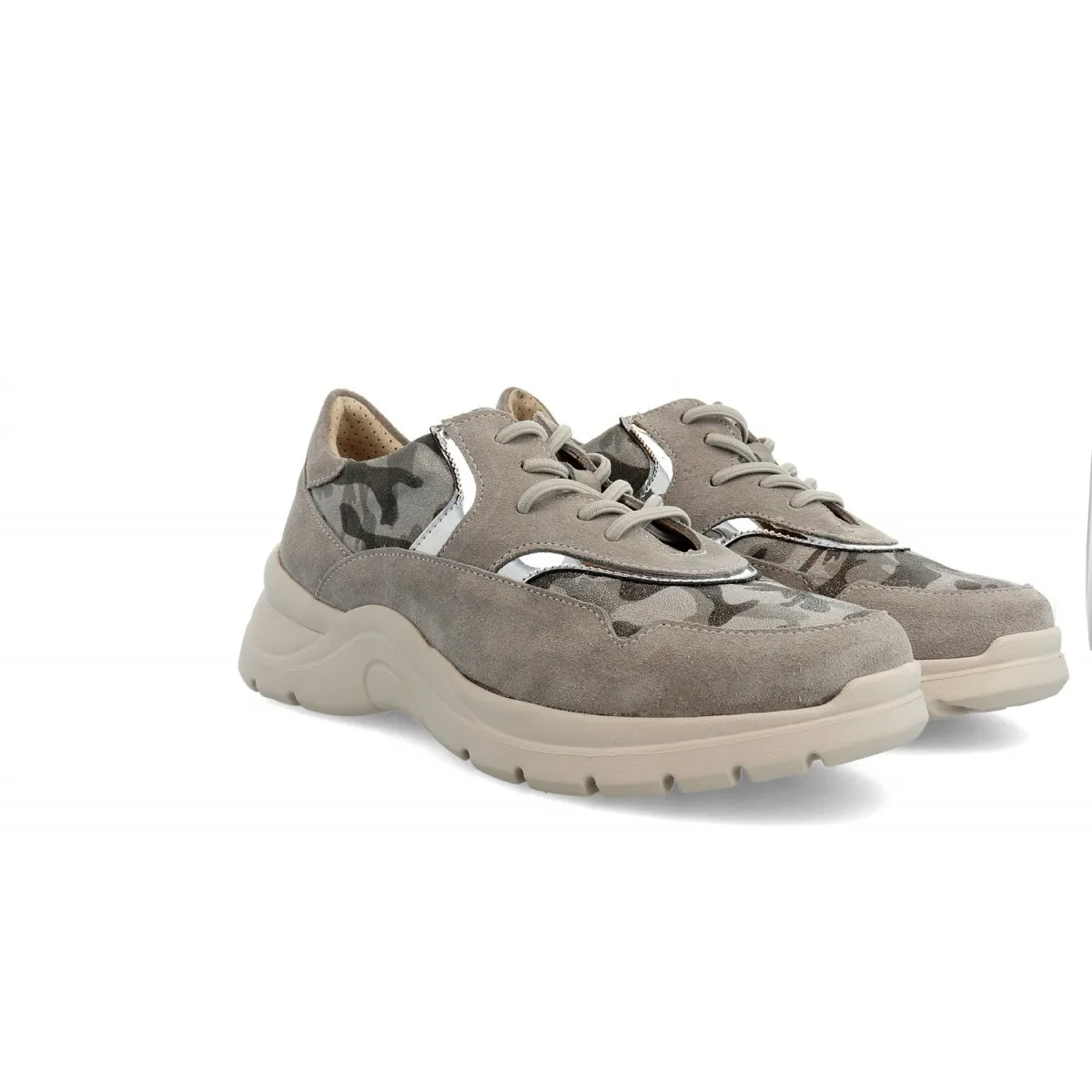 Zapatos Deportivos Pitillos de piel mujer con plataforma 6131